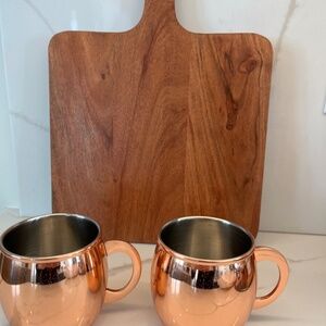 Set of 2 Threshold Copper Mugs Stainless Steel Excellent like-New Condition